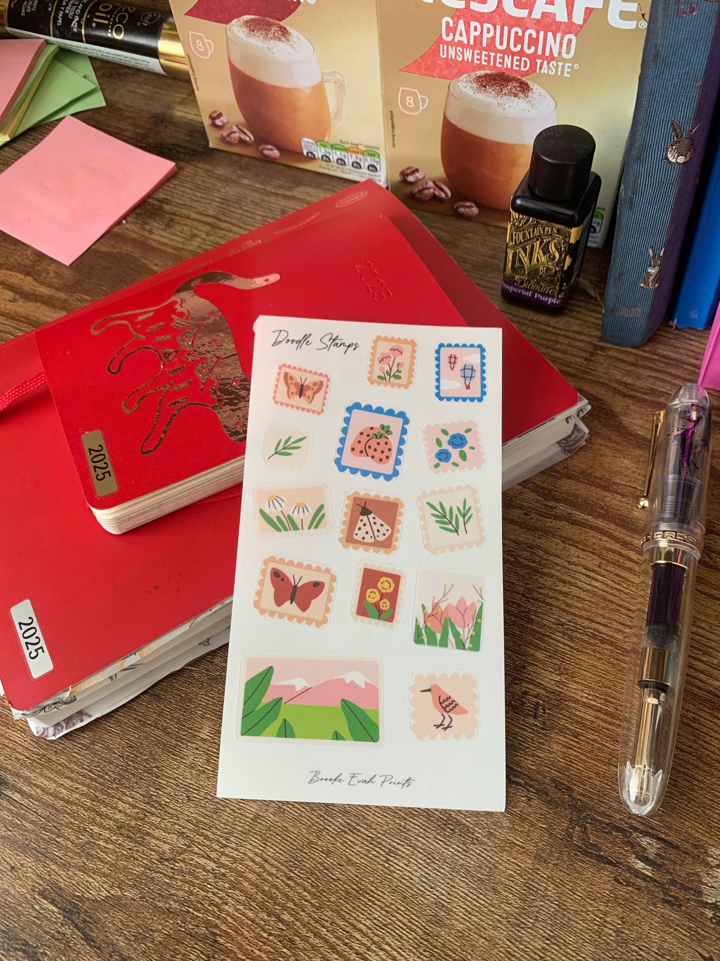 Clear Doodle Stamps Stickers - Cute Spring Stickers for Bullet Journals and Planners