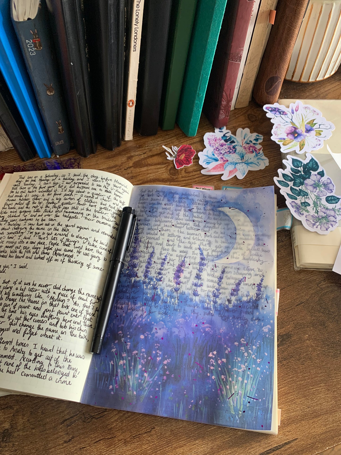 Purple foiled Moon watercolor Vellum Planner Dashboards - Starry Night