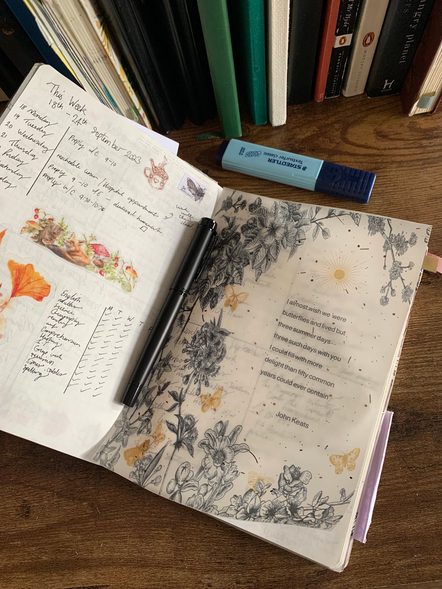 Foiled Floral Love quote Vellum Planner Dashboard- Poetry - Wish we were butterflies✨