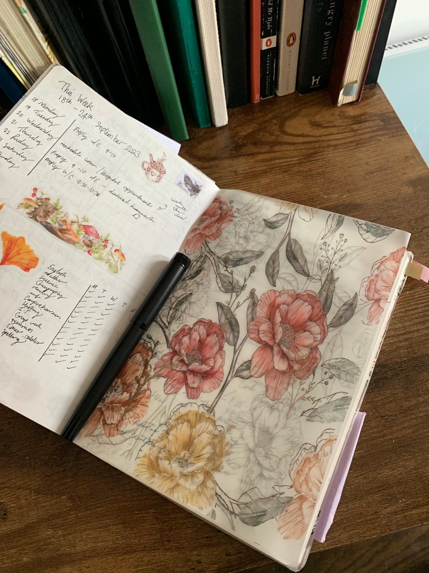 Hand Drawn Bouquet Foiled Floral Vellum Planner Dashboard - Blooming Marvelous✨