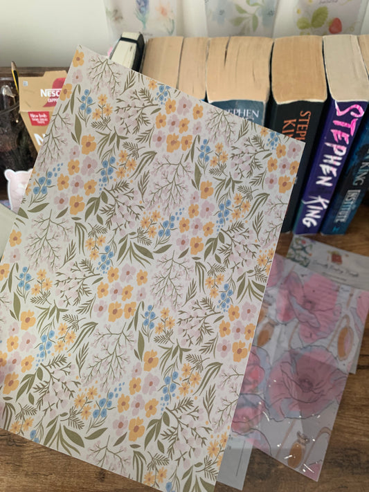 Cute Floral Pattern for Notebooks Hand Drawn Vellum Planner Dashboard - Sweet Escape
