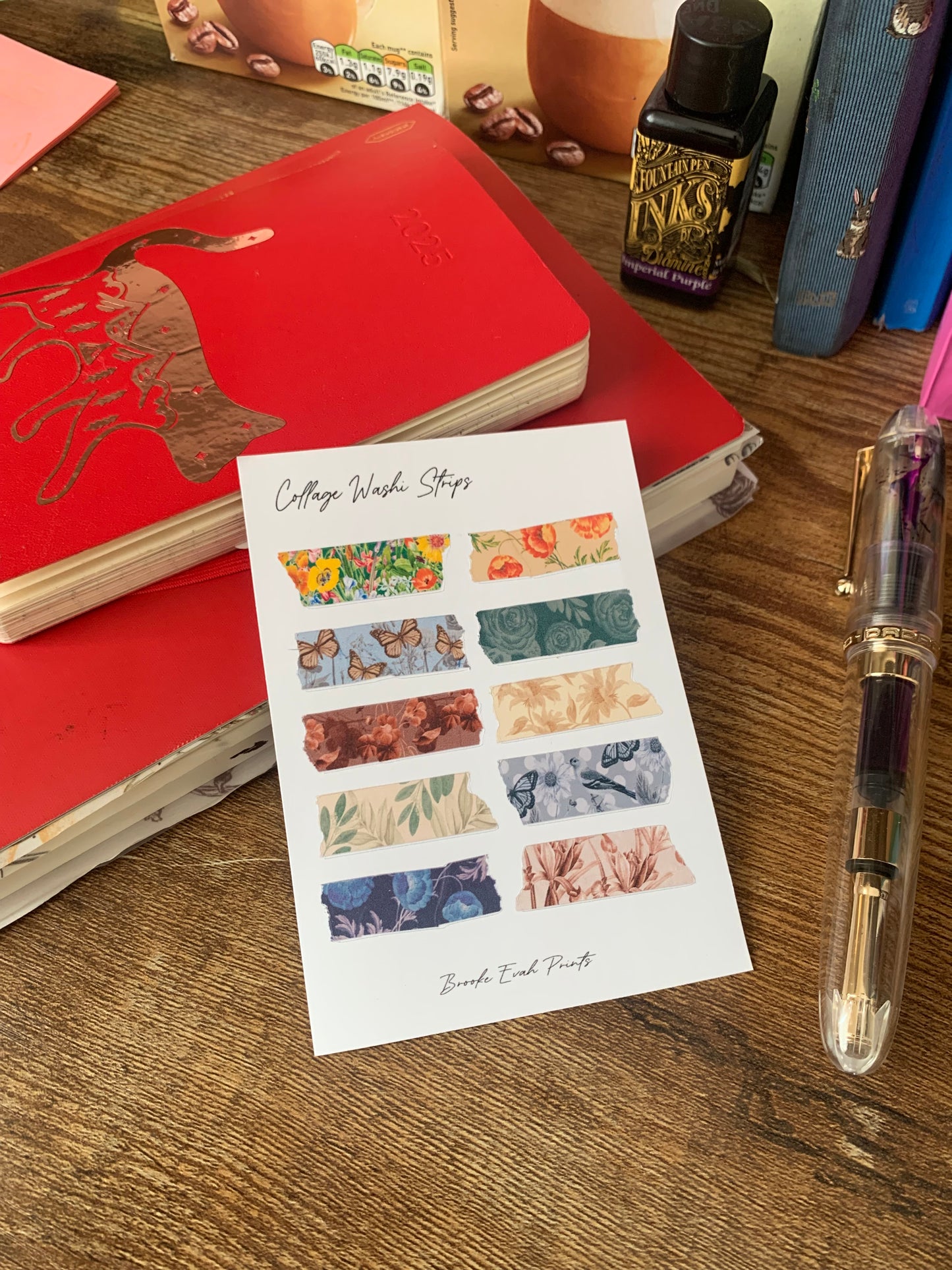 Collage Washi Strips - Bullet Journal Stickers - Washi Tape Planner Stickers