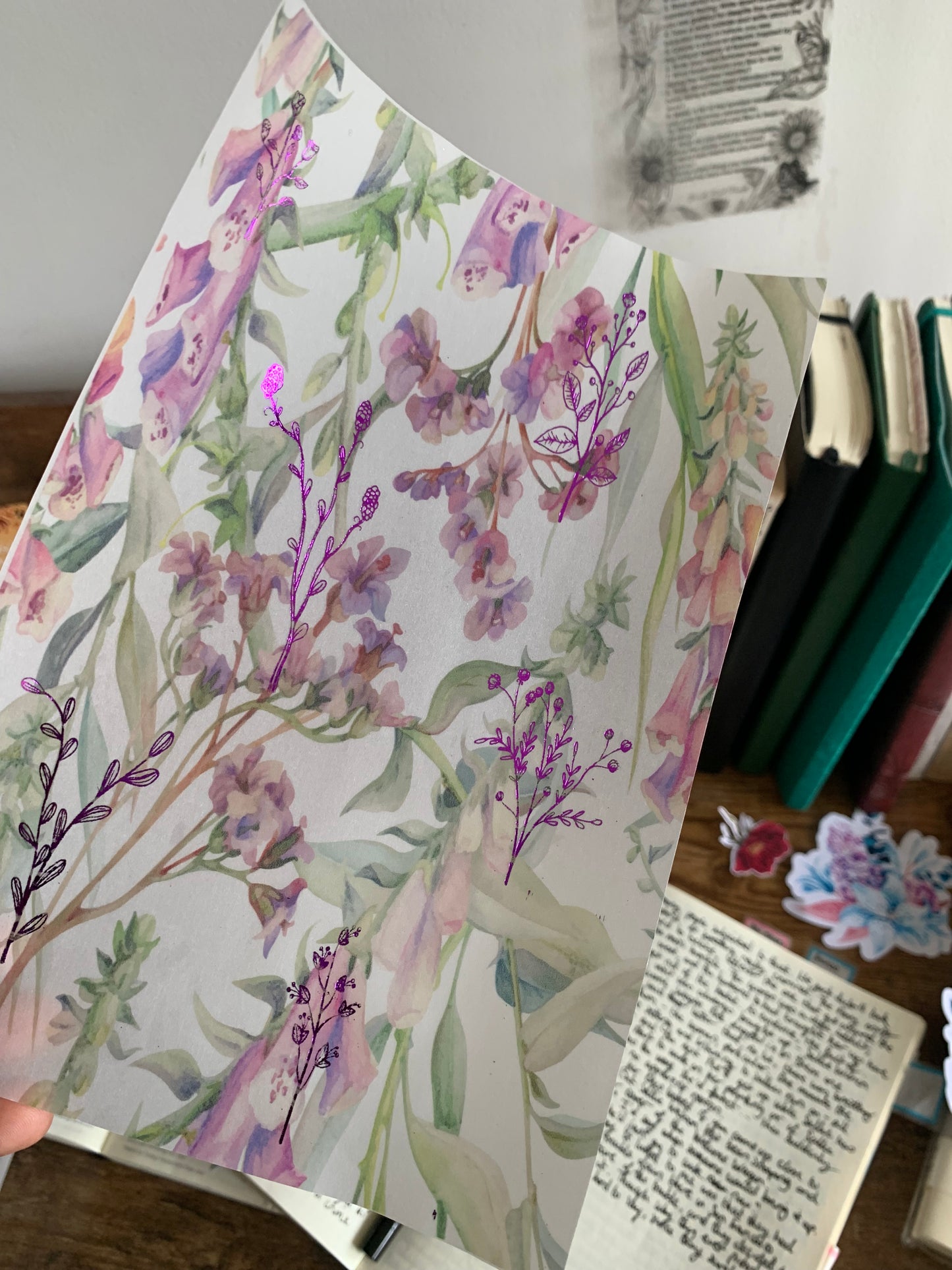 Purple foiled floral watercolor Vellum Planner Dashboards - Willow’s Dream