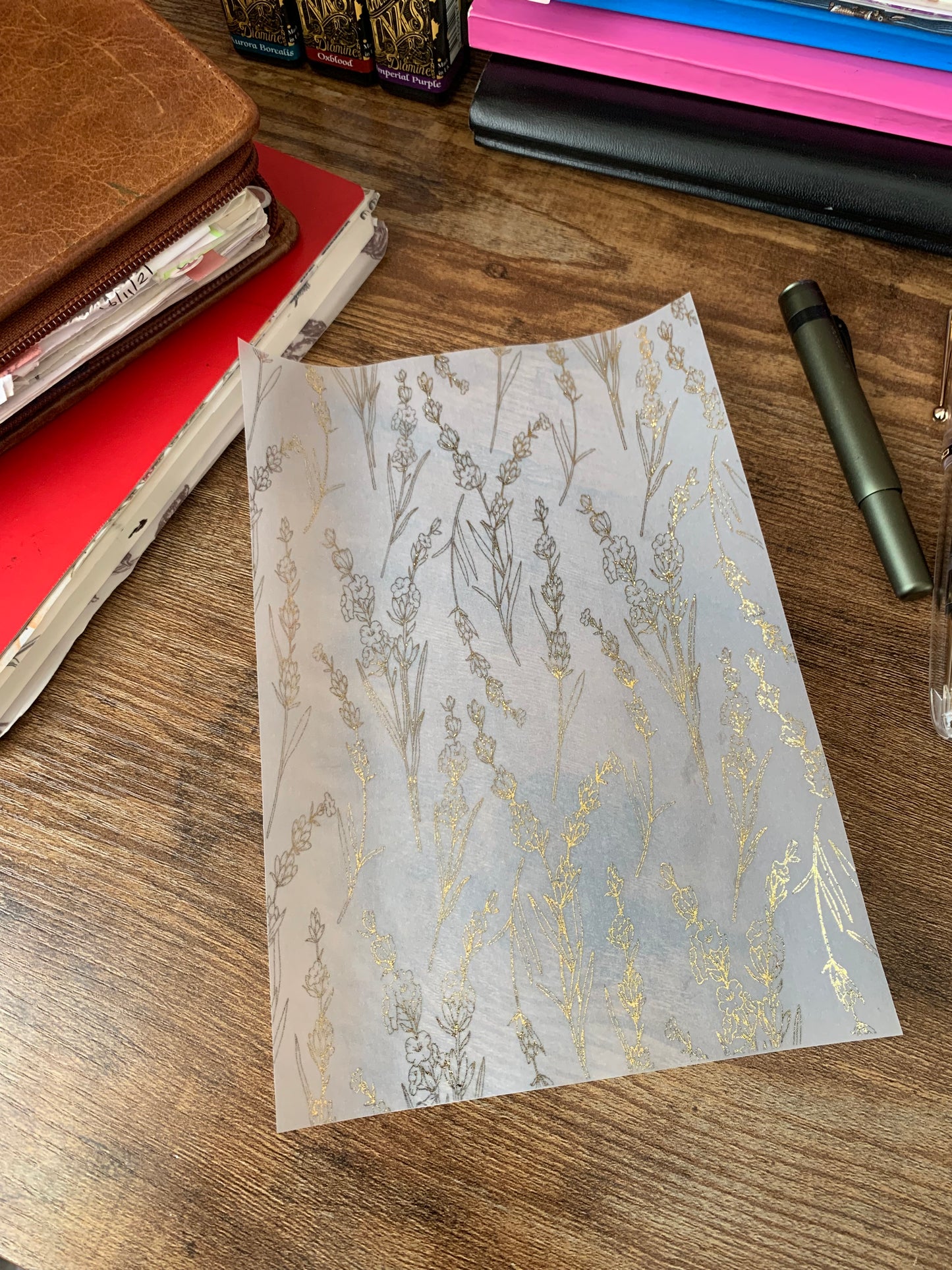 Gold Foiled Delicate Wildflower - Vellum X Acetate Planner Dashboard - Willow