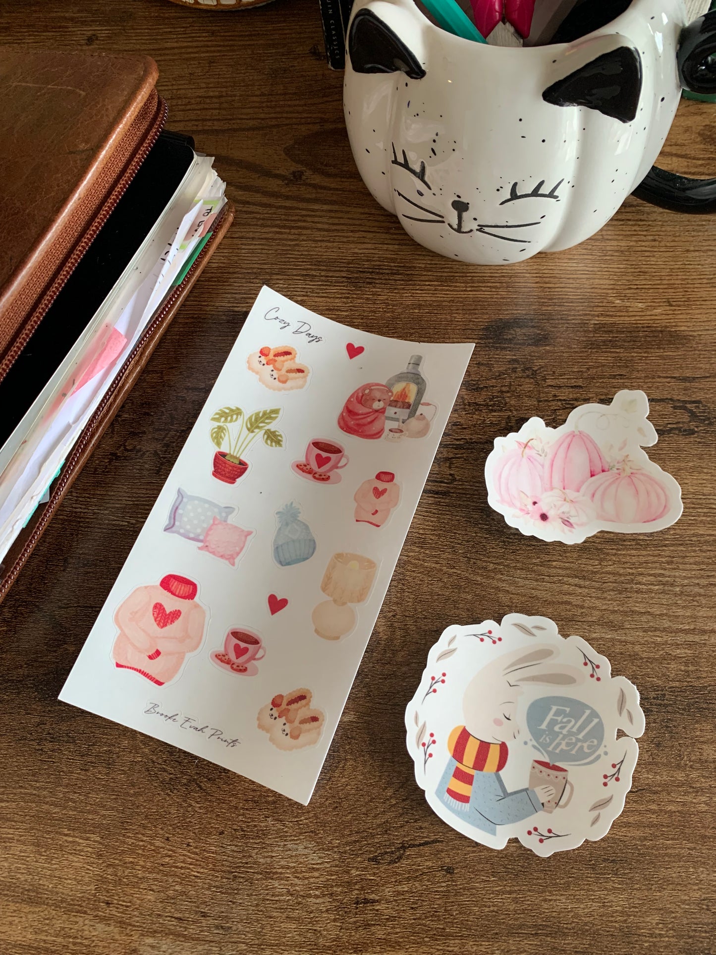 Cozy Days Sticker Bundle- Autumn Sticker Bundle - Pumpkin & Cottage Doodle Stickers