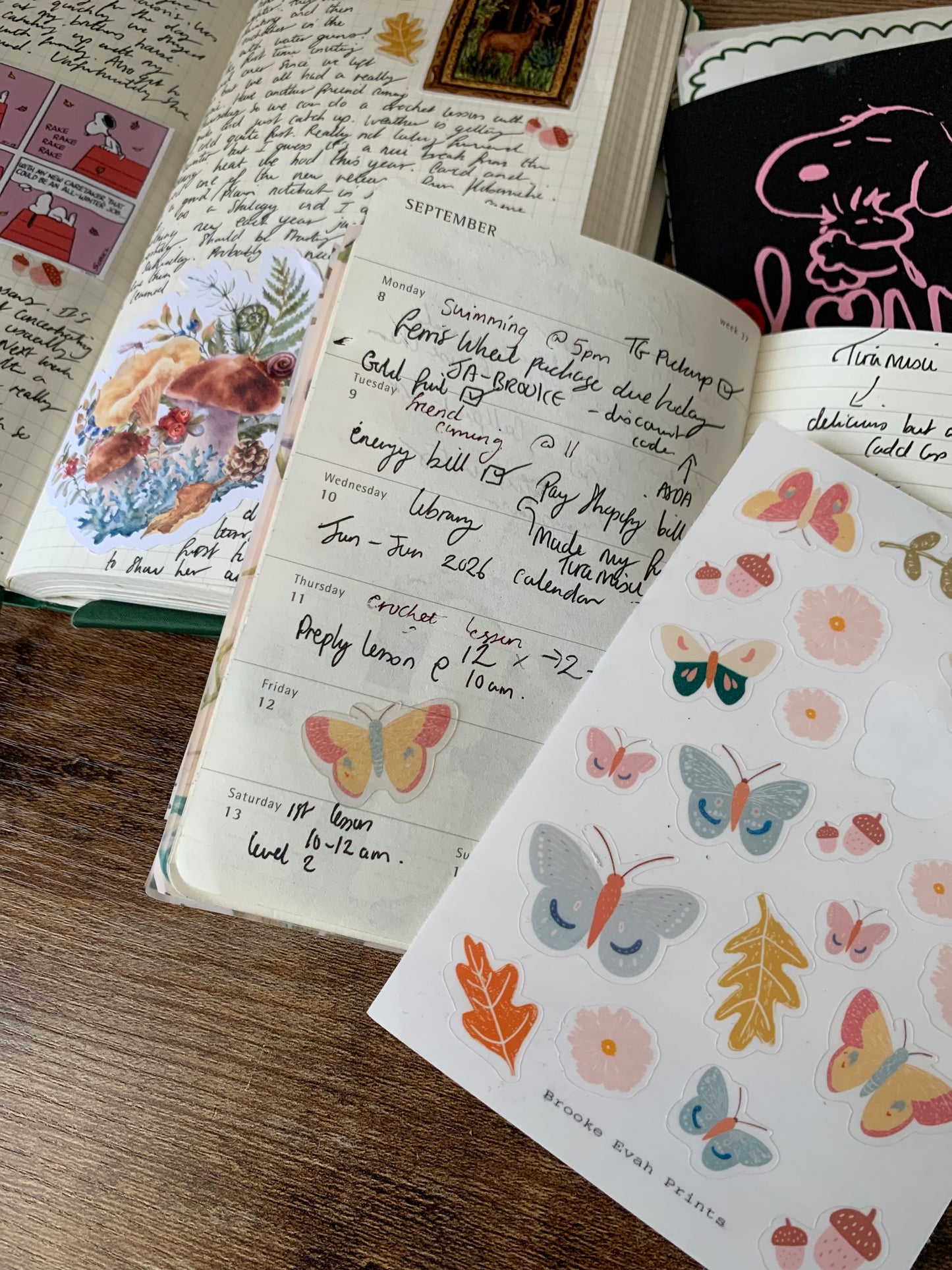 Autumn Butterflies ✨ Bullet Journal Stickers • Hand drawn - Scrapbook Clear Stickers - Fall Butterflies