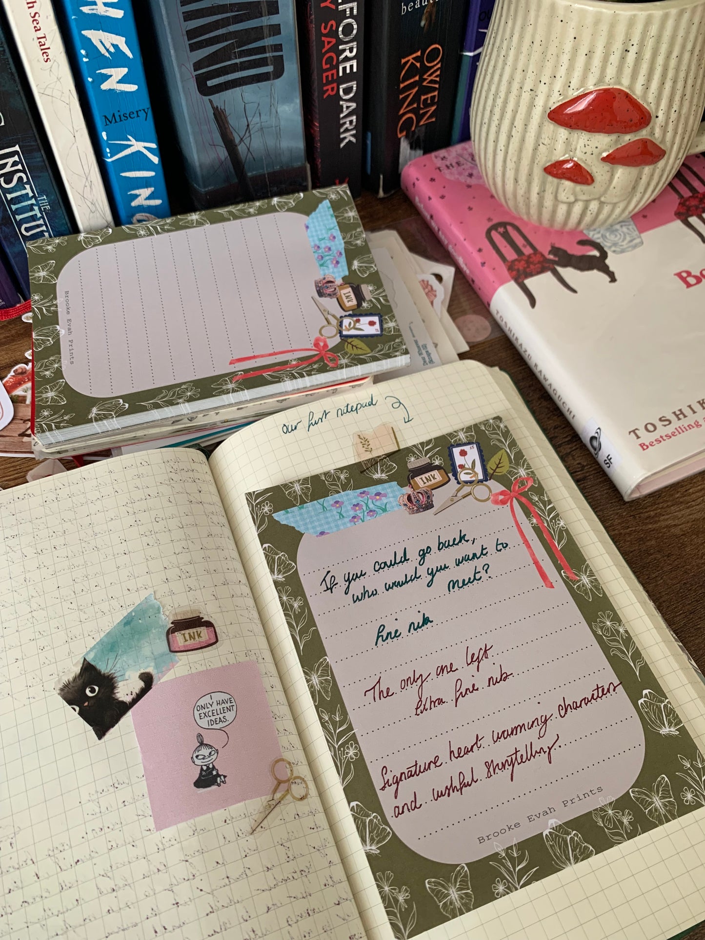 Botanical Green Stationery Themed Notepad - Brooke Evah Prints - Scribble Pad - Evergreen Essence