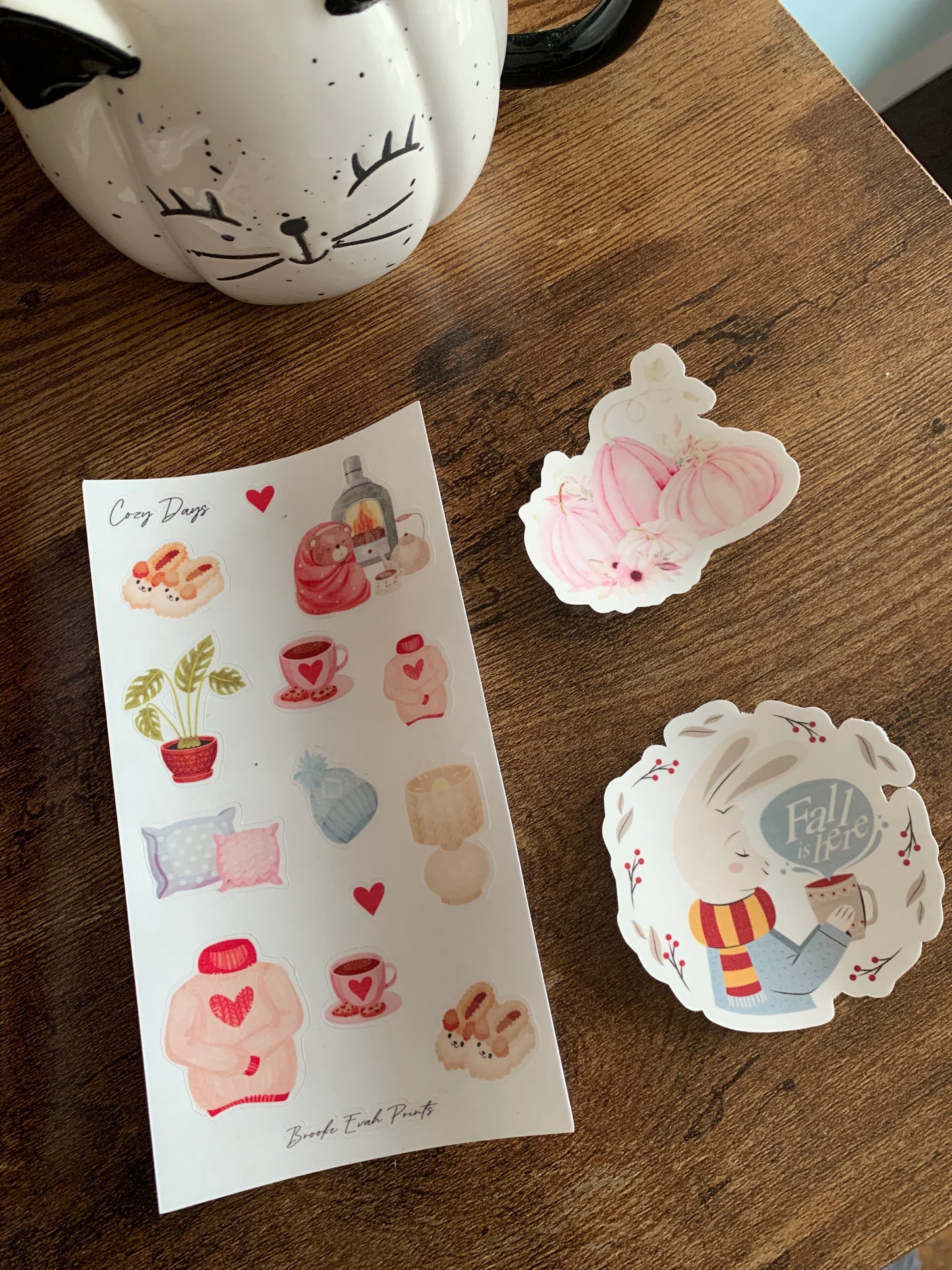 Cozy Days Sticker Bundle- Autumn Sticker Bundle - Pumpkin & Cottage Doodle Stickers