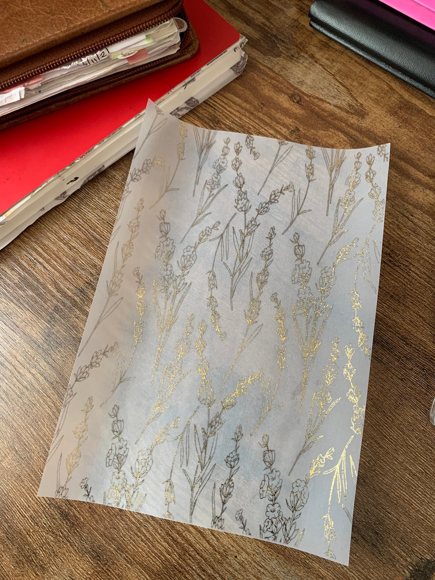 Gold Foiled Delicate Wildflower - Vellum X Acetate Planner Dashboard - Willow