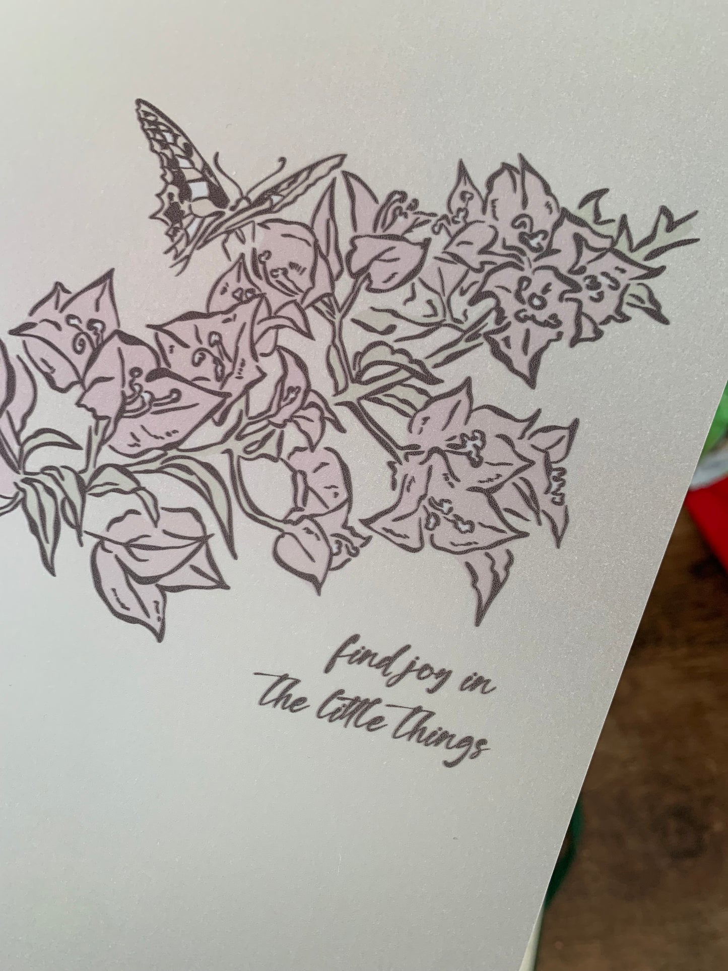 Pink Floral for Notebooks Hand Drawn Vellum Planner Dashboard - Find Joy in the Little Things