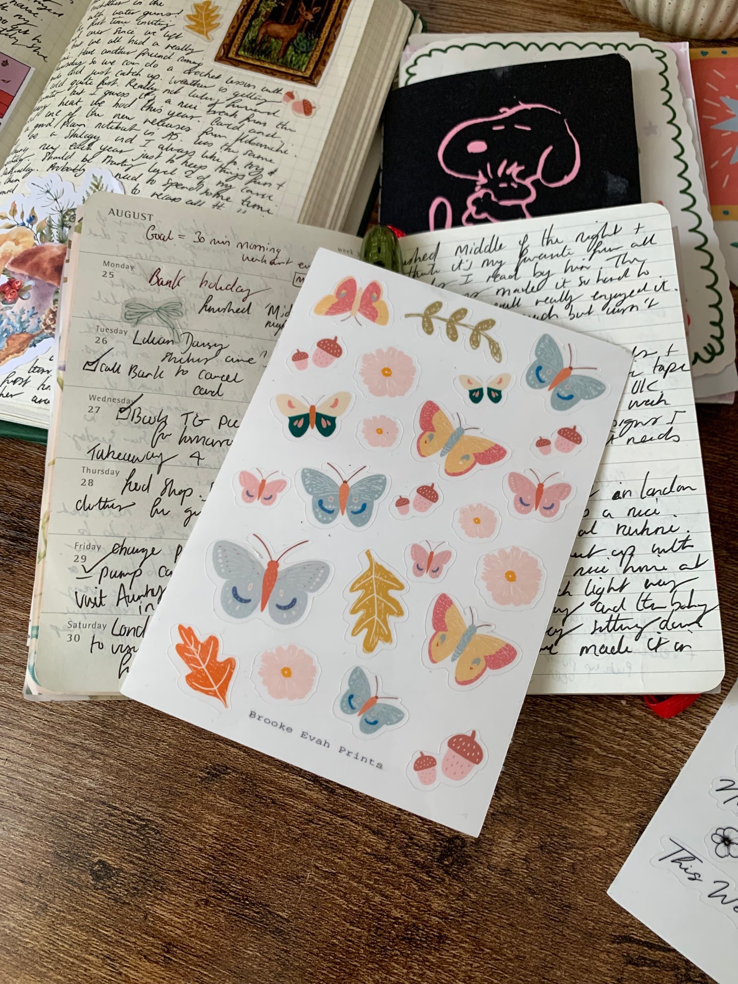 Autumn Butterflies ✨ Bullet Journal Stickers • Hand drawn - Scrapbook Clear Stickers - Fall Butterflies