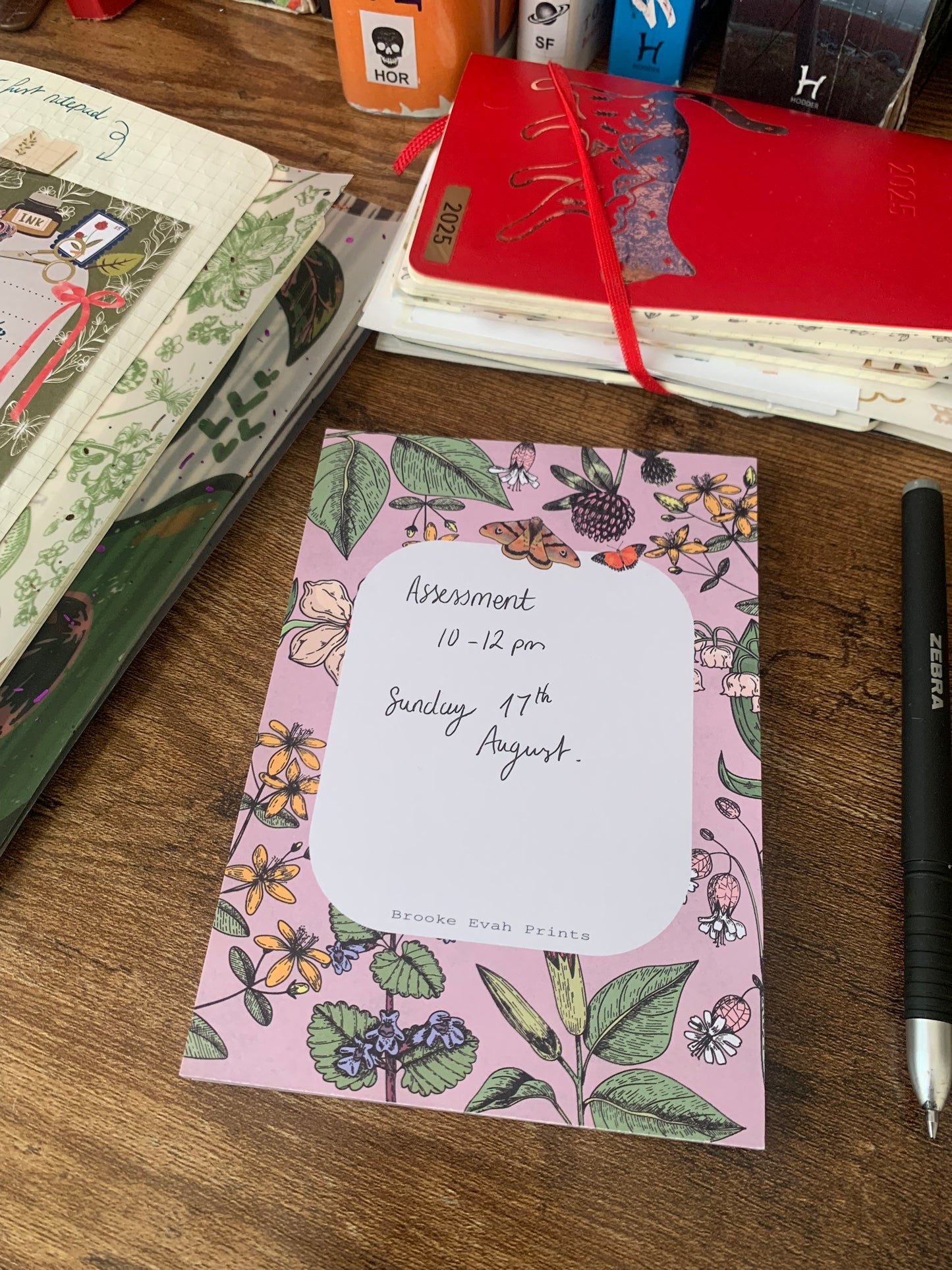 Botanical Pink Vintage Themed Notepad - Brooke Evah Prints - Scribble Pad - Blush Botanicals