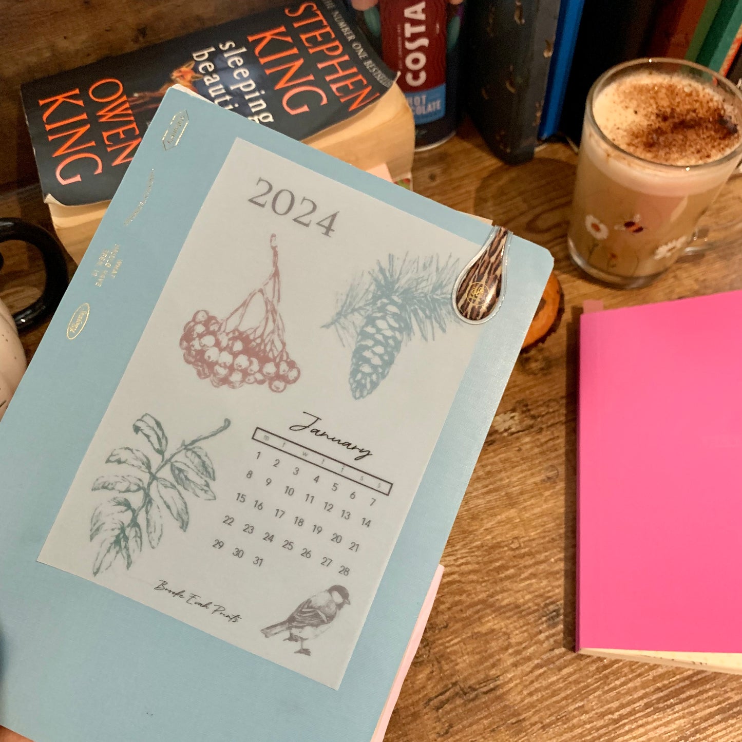 FREE download January 2024 Calendar Card - A6 SIZE