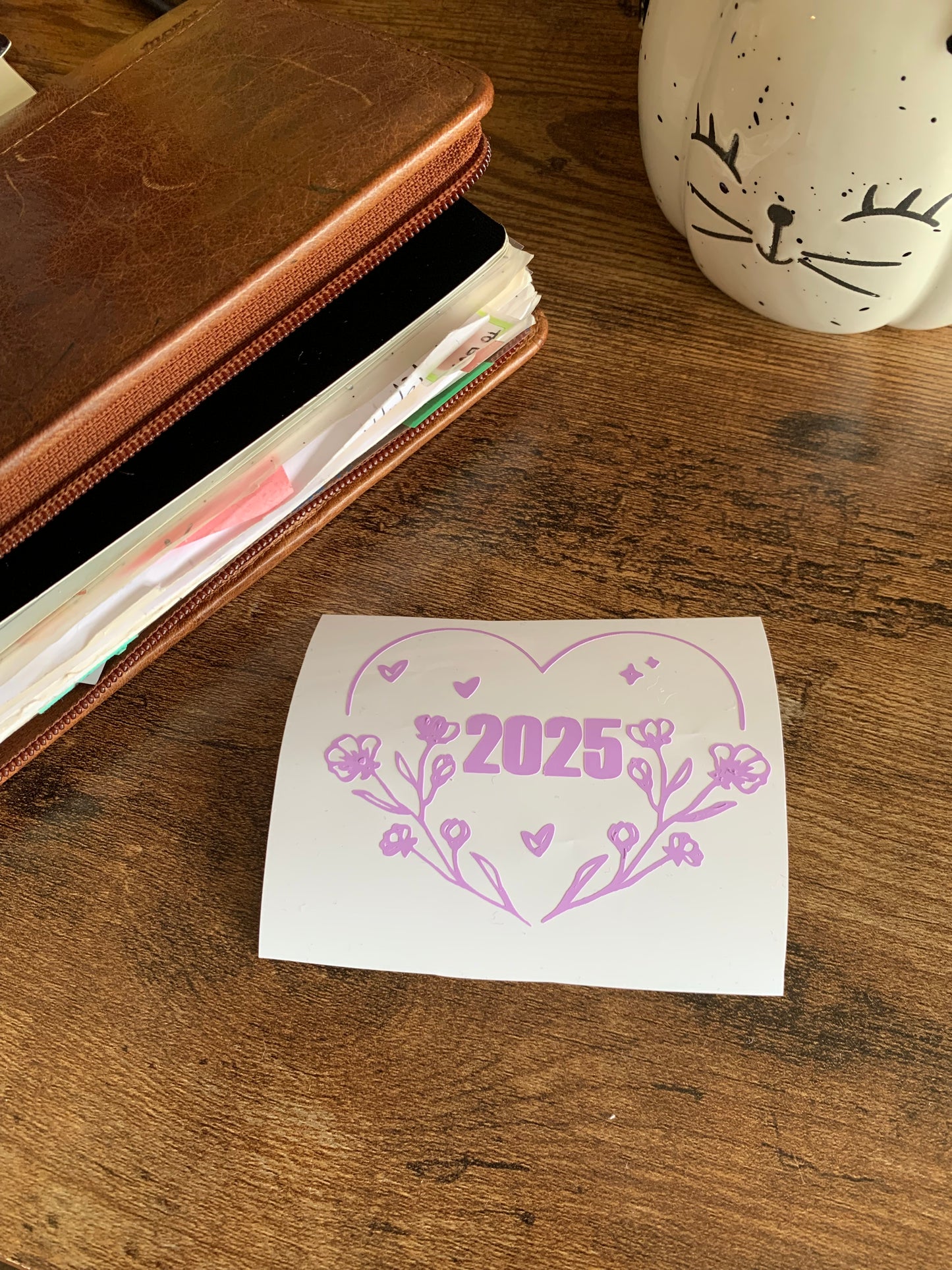 2025 Heart floral Vinyl Decal Sticker