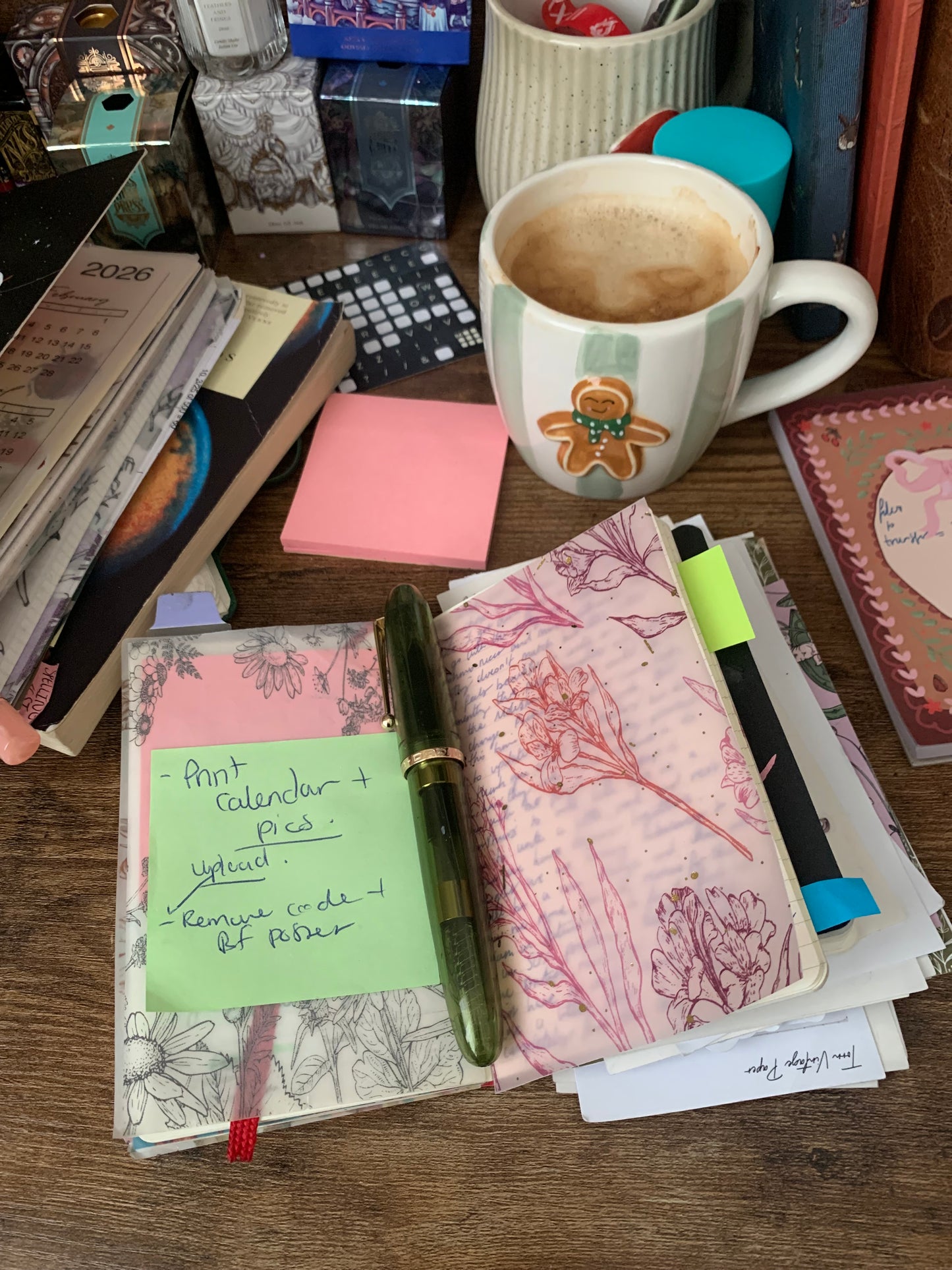 Pink & Purple Watercolor Flowers -Vellum Planner Dashboard - Gold Foil accents - Alstroemeria