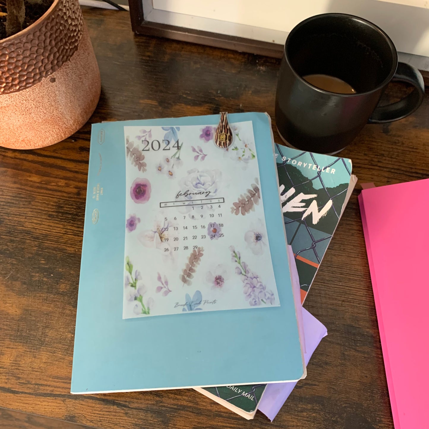 FREE download February 2024 Calendar Card - A6 SIZE