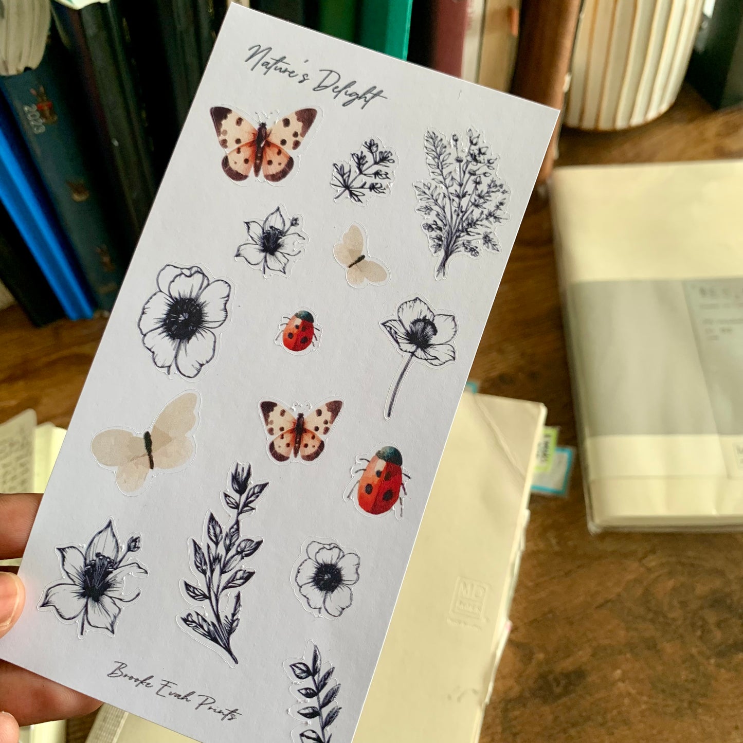 Butterfiles and Floral vintage Sticker Sheet - Nature’s delight