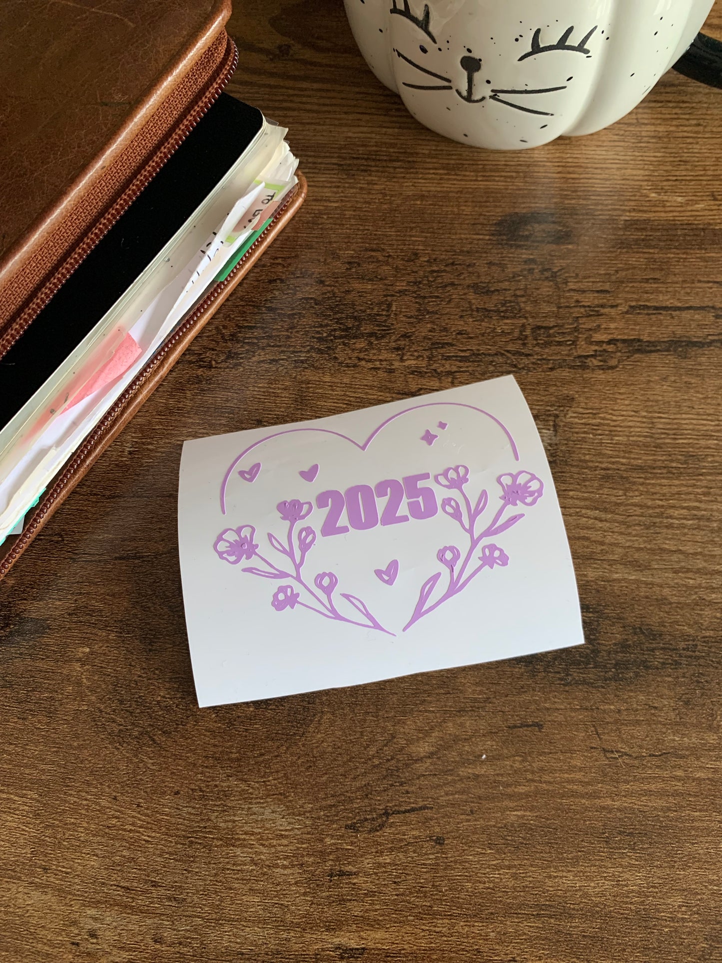 2025 Heart floral Vinyl Decal Sticker