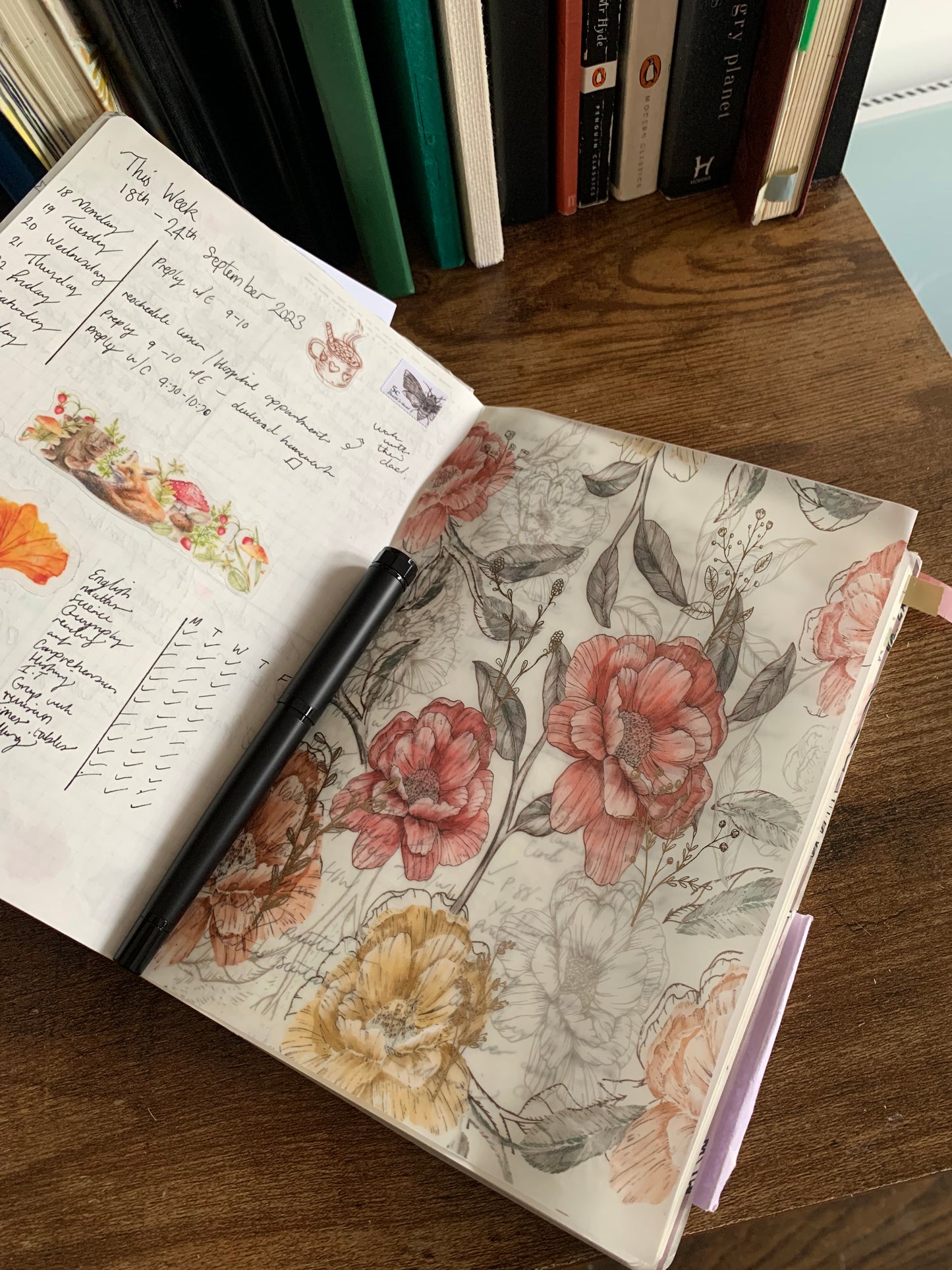Hand Drawn Bouquet Foiled Floral Vellum Planner Dashboard - Blooming Marvelous✨