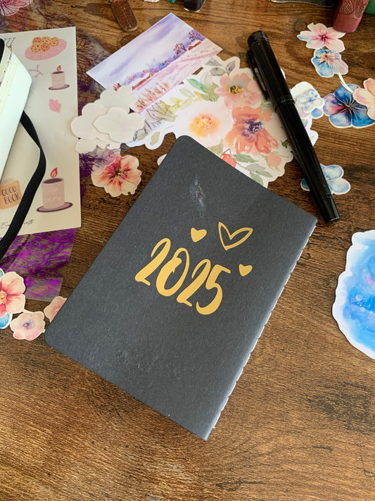 2025 with hearts Handlettered Vinyl Decal Sticker - Journal Sticker
