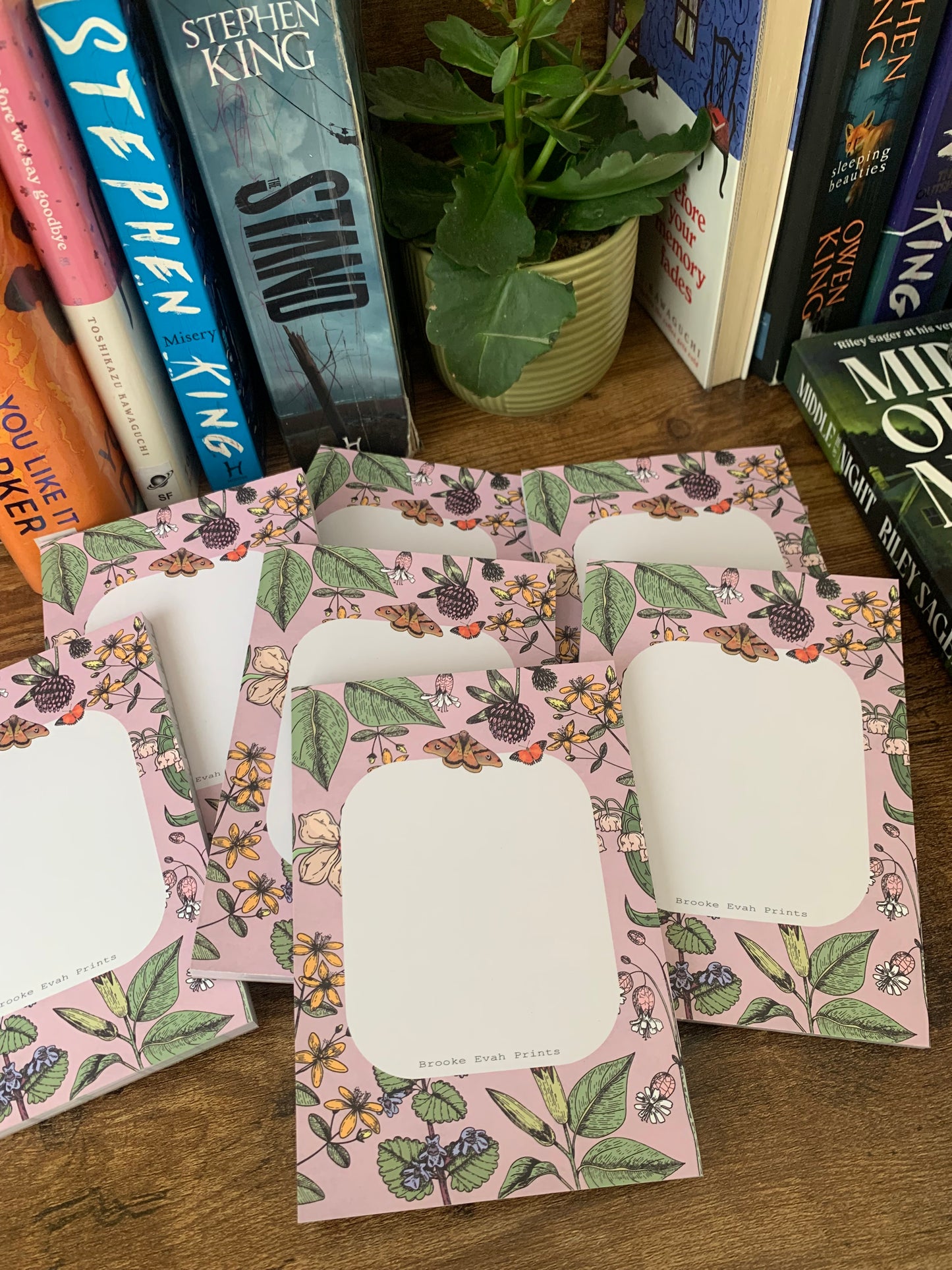 Botanical Pink Vintage Themed Notepad - Brooke Evah Prints - Scribble Pad - Blush Botanicals