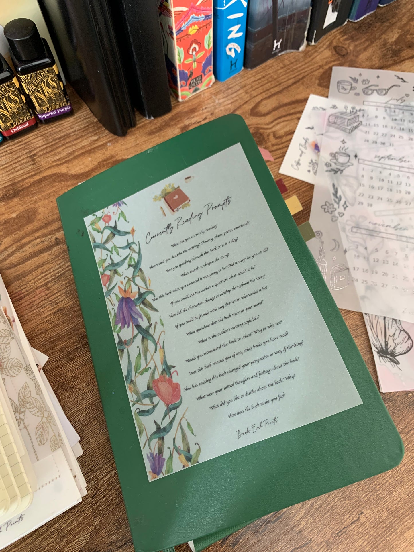 Currently Reading Journal Prompts - Writing Prompts - FREE download