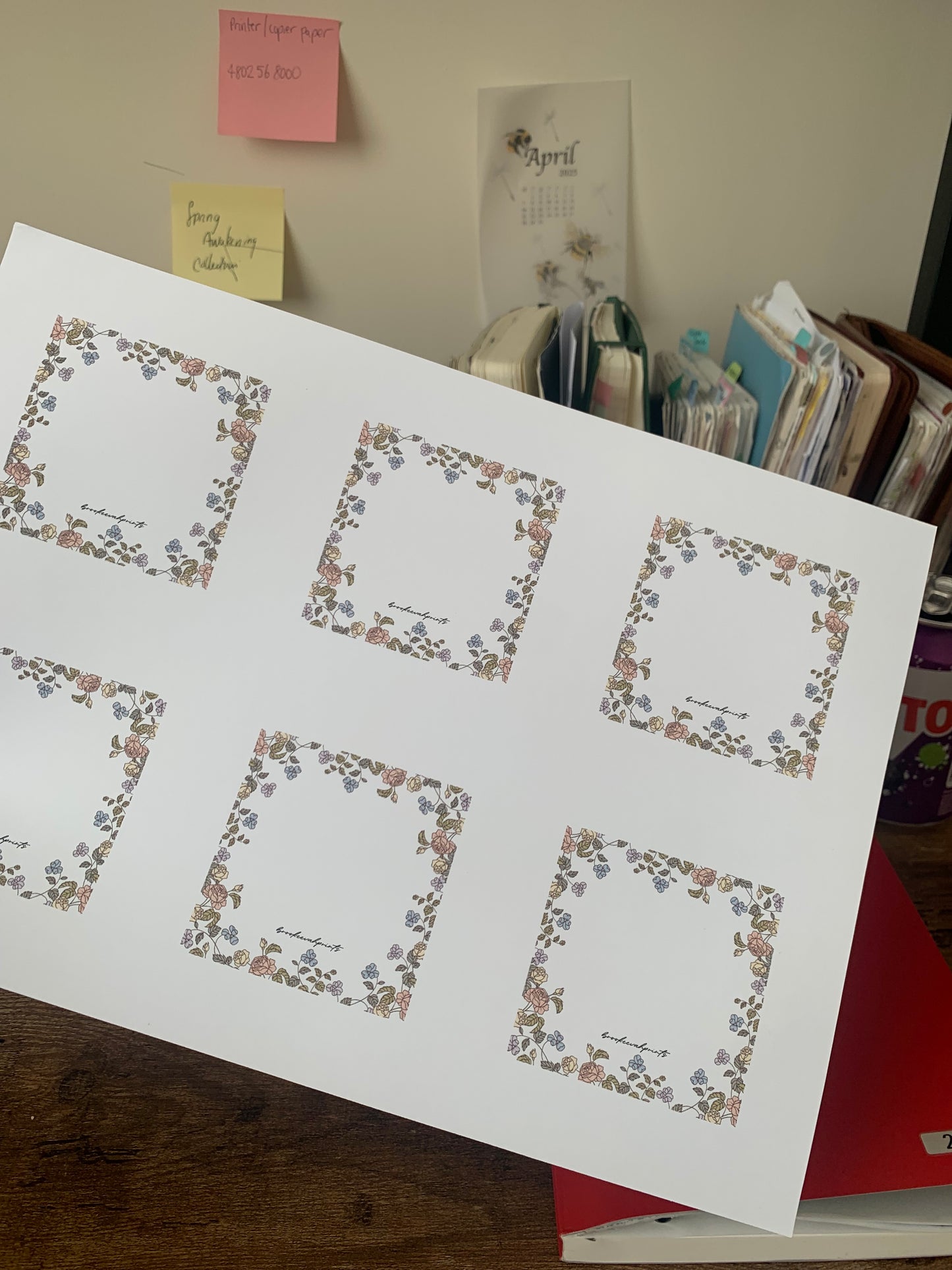Spring Floral thened Printable Sticky Notes - Spring Sublime