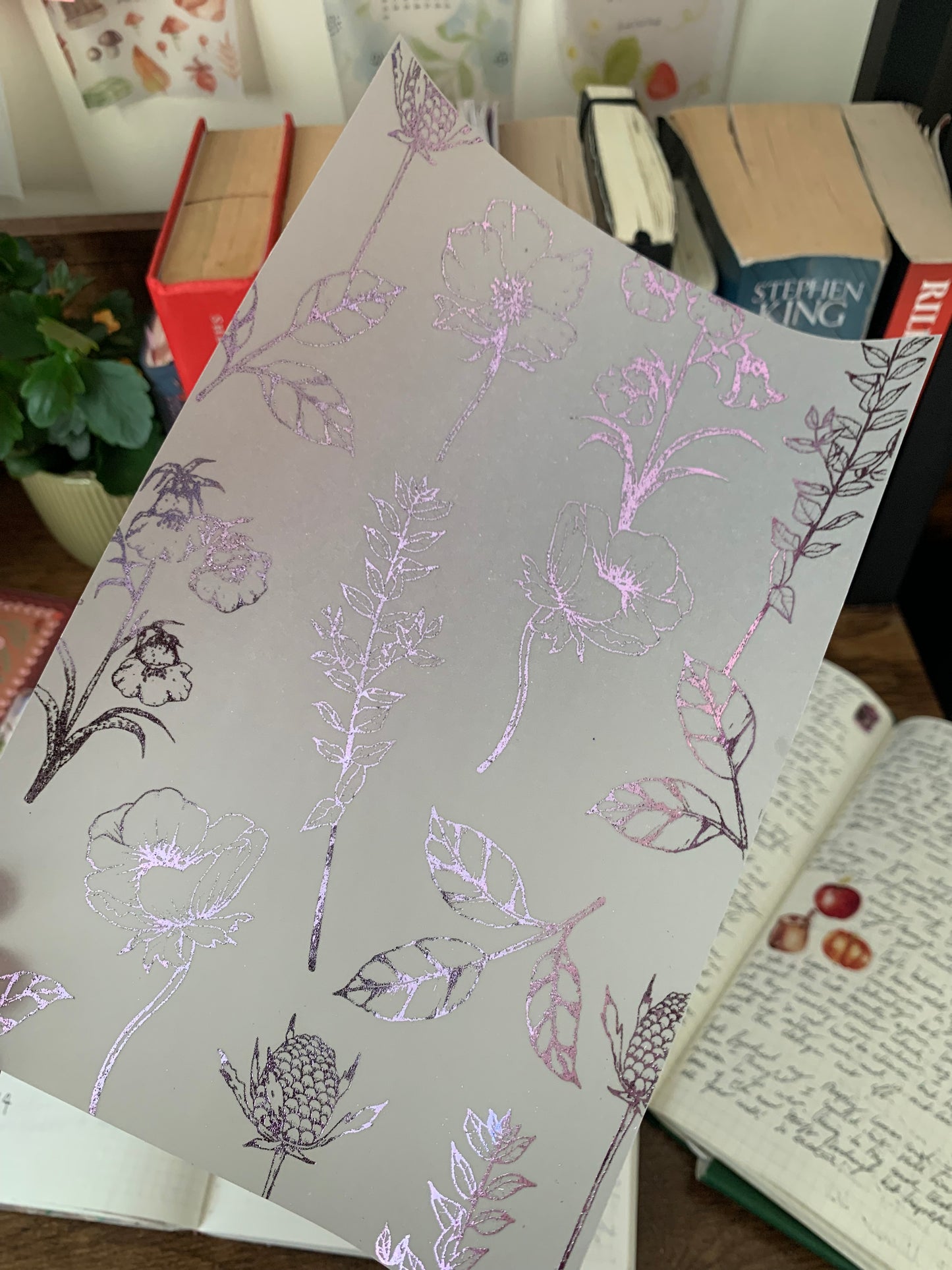 Lilac Foiled Botanical Hand Drawn Vintage & Floral Vellum X Acetate Planner Dashboard - Emilia II