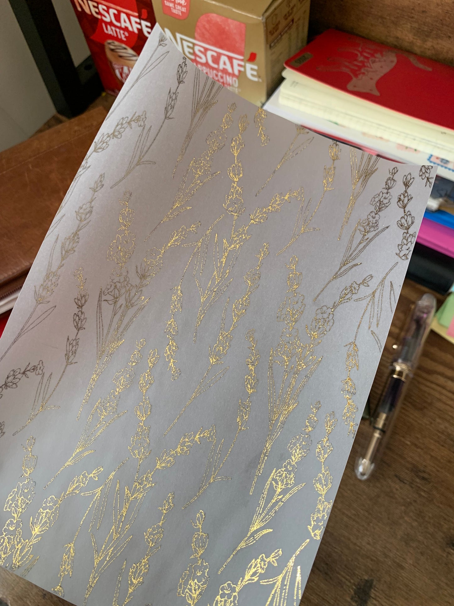 Gold Foiled Delicate Wildflower - Vellum X Acetate Planner Dashboard - Willow