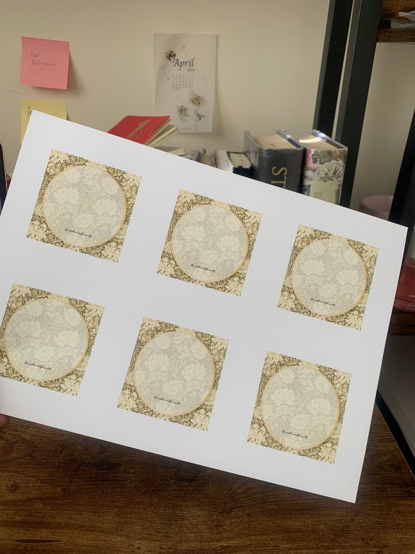 William Morris Inspired Green Floral themed Printable Sticky Notes - Into the Meadow