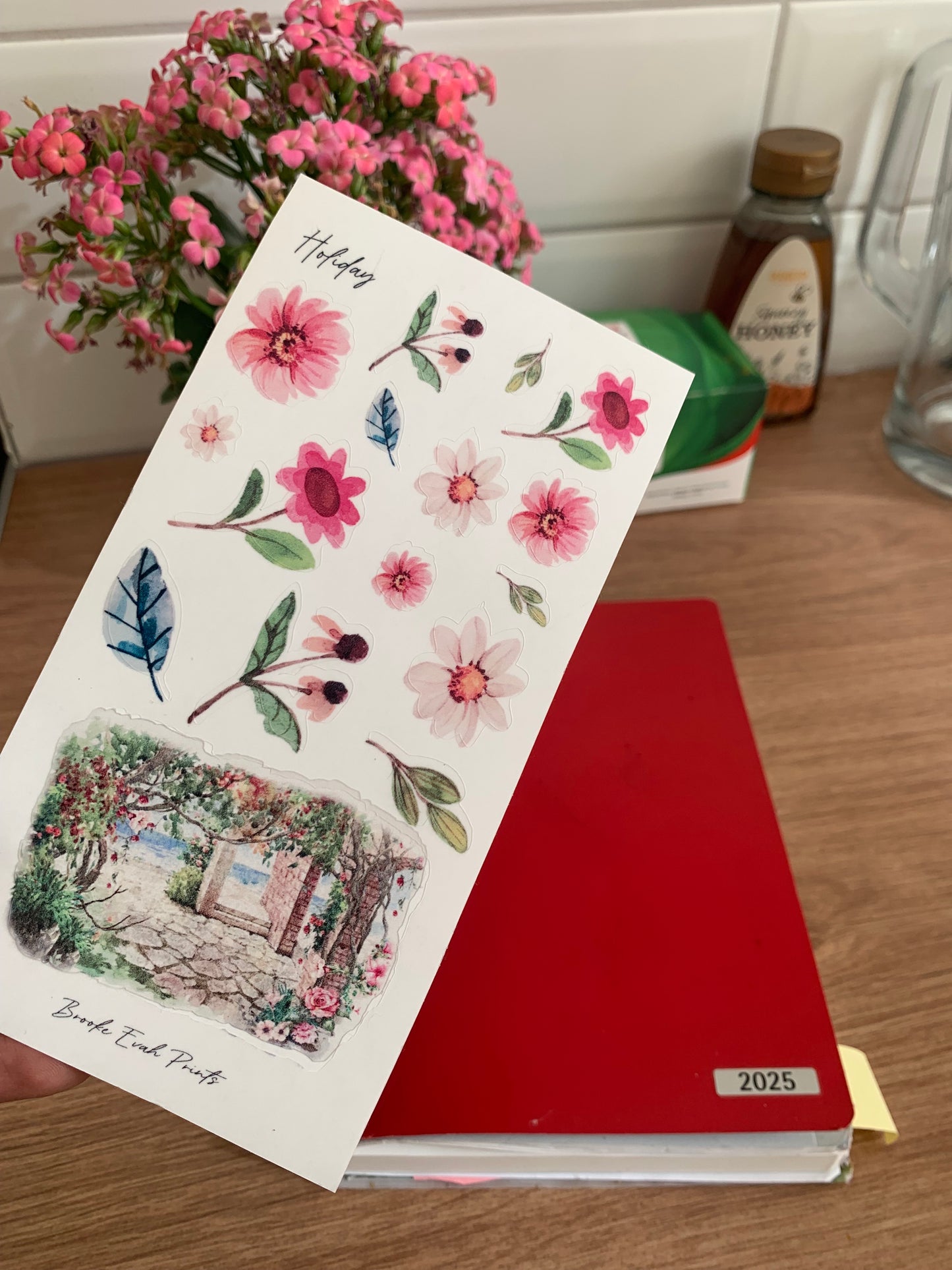 Clear Watercolor Floral Stickers - Exclusive Weekend Special- Holiday