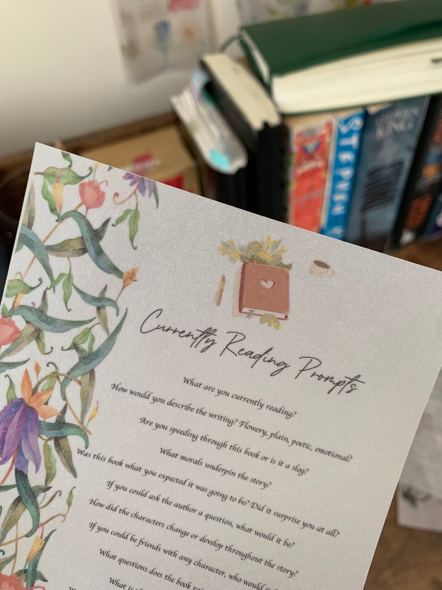 Currently Reading Journal Prompts - Writing Prompts - FREE download