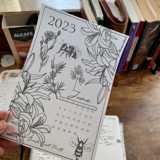FREE download June 2023 Calendar Card - A6 SIZE