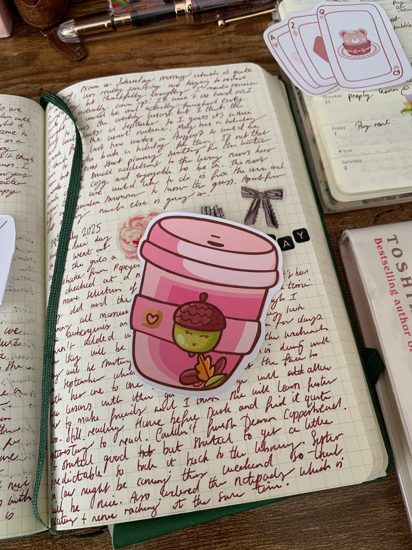 Adorable Pink Coffee Cup With Acorn - Nutkin
