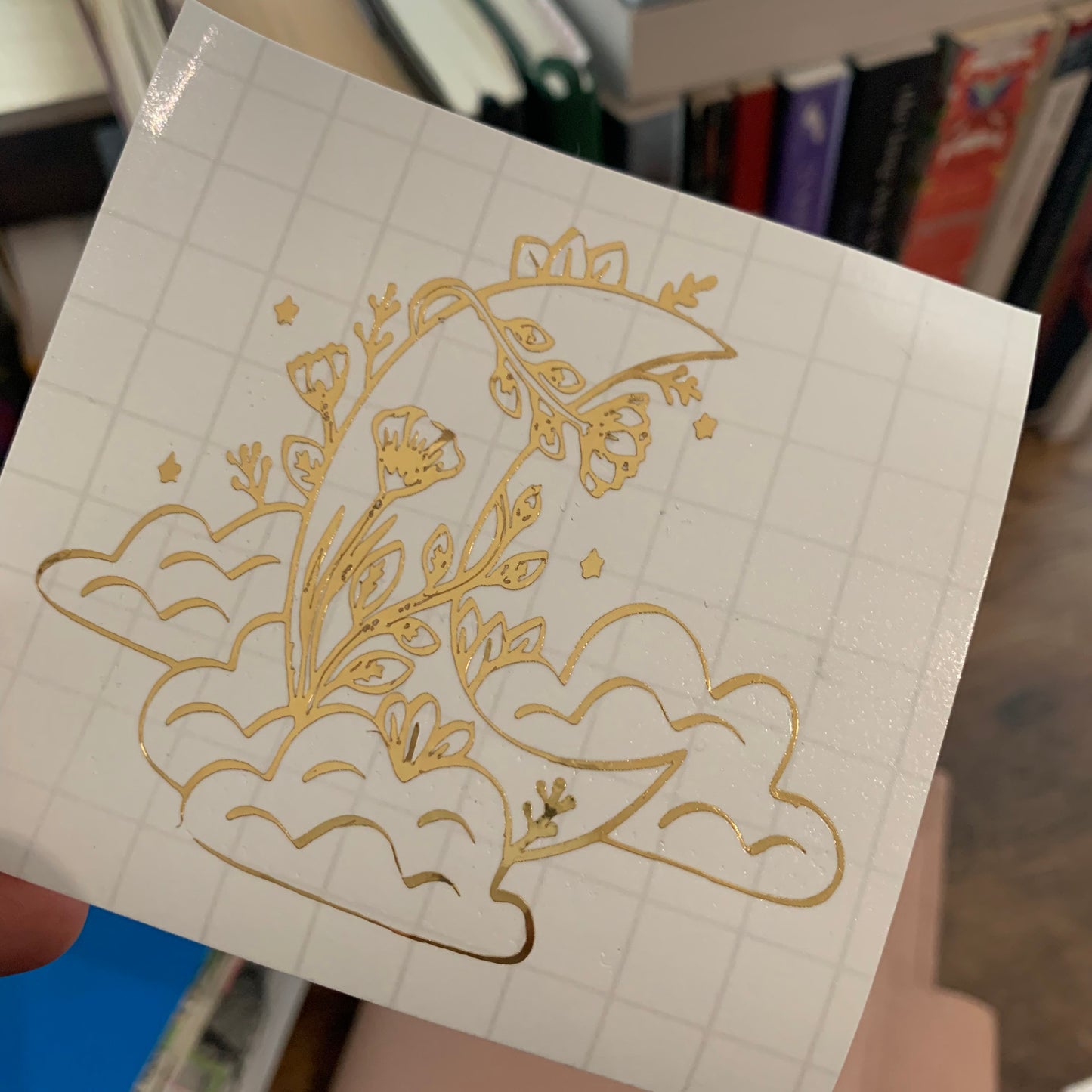 Crescent Moon & Clouds Vinyl Sticker - Journal Vinyl - Scrapbooking Sticker
