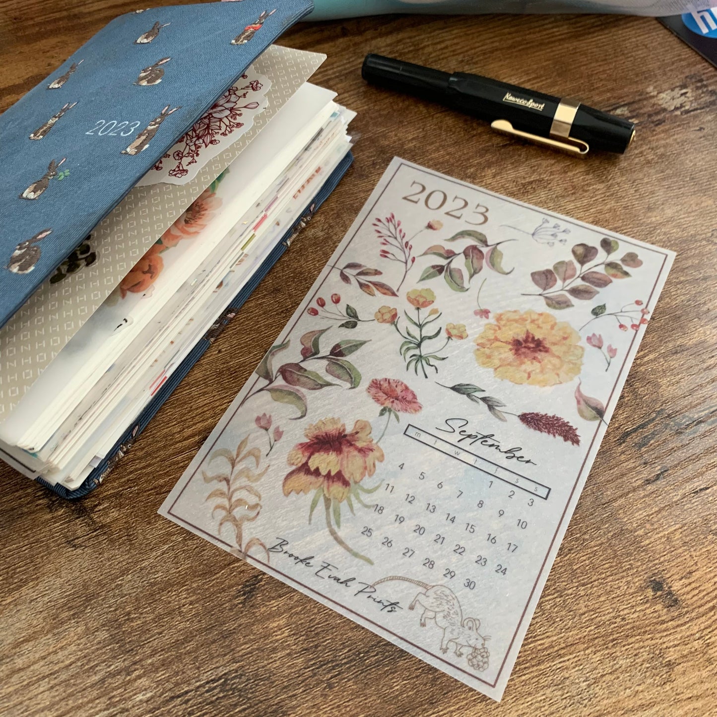 FREE download September 2023 Calendar Card - A6 SIZE