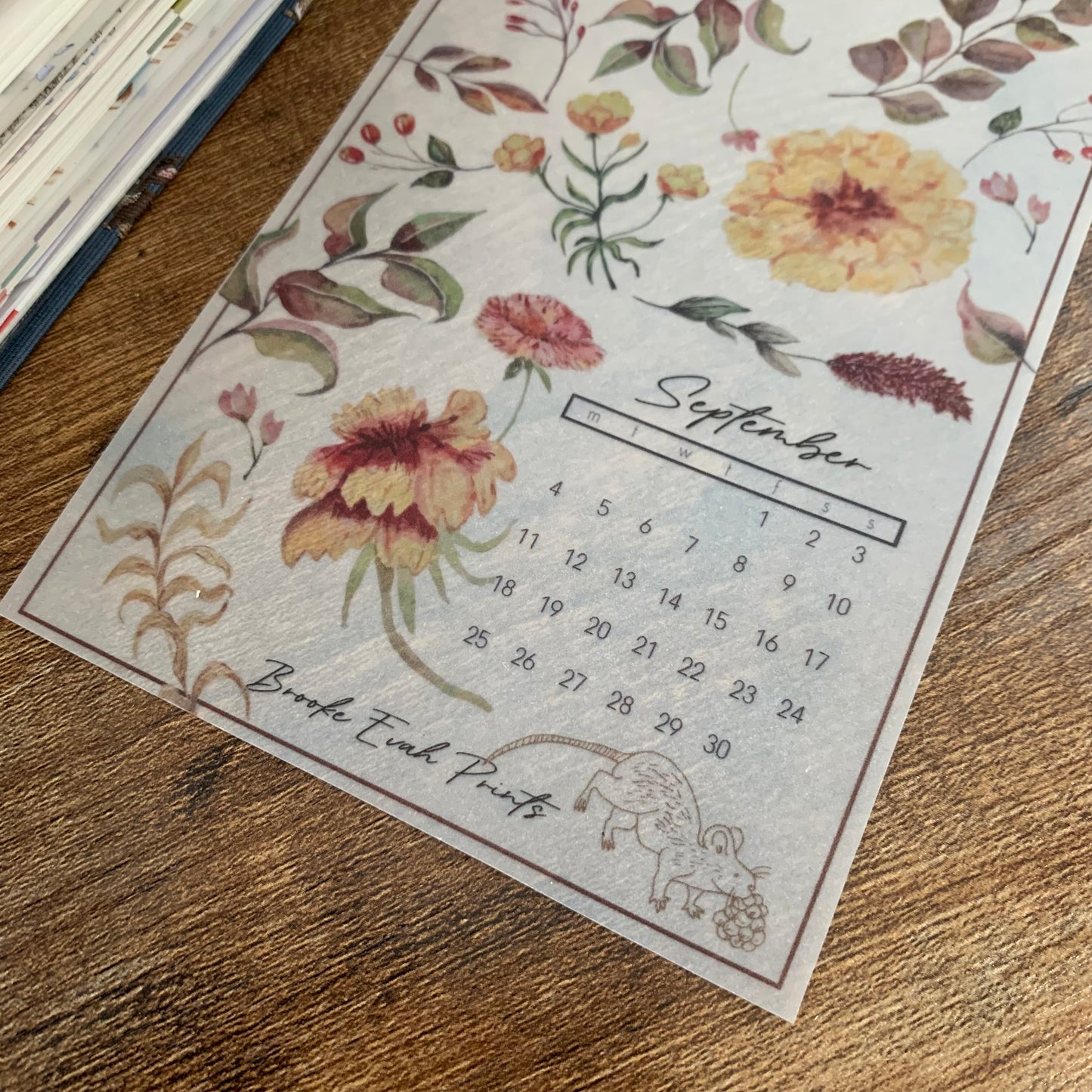 FREE download September 2023 Calendar Card - A6 SIZE
