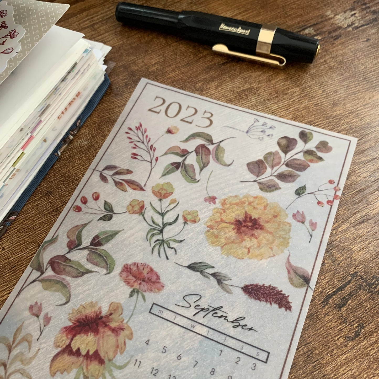 FREE download September 2023 Calendar Card - A6 SIZE