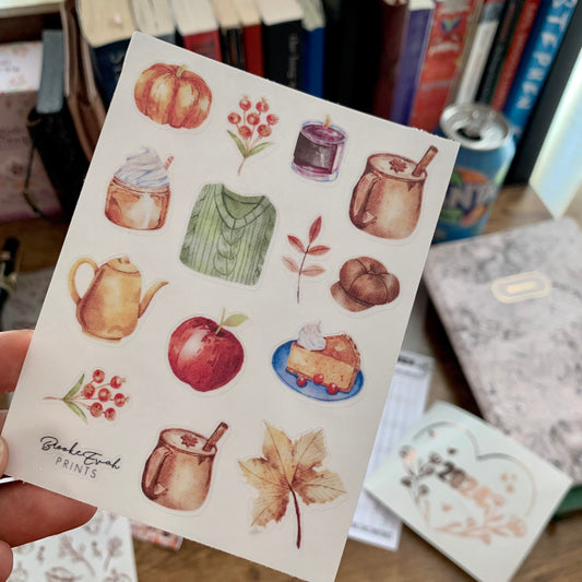 Clear mini cosy autumn elements - Fall inspired - Transparent Stickers