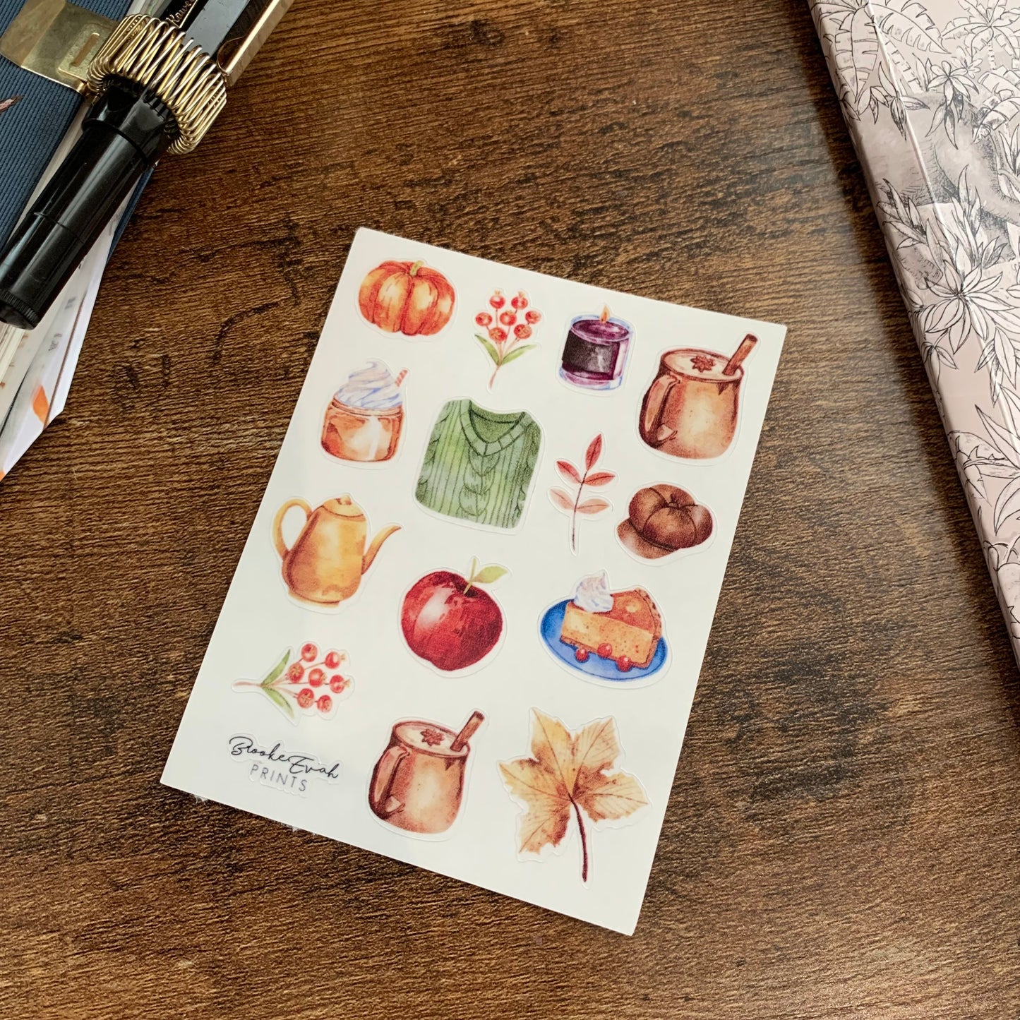 Clear mini cosy autumn elements - Fall inspired - Transparent Stickers