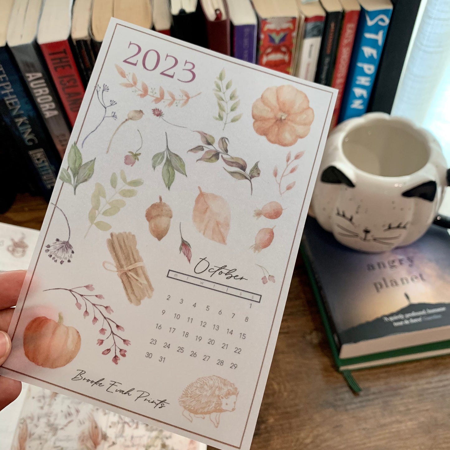FREE download October 2023 Calendar Card - A6 SIZE