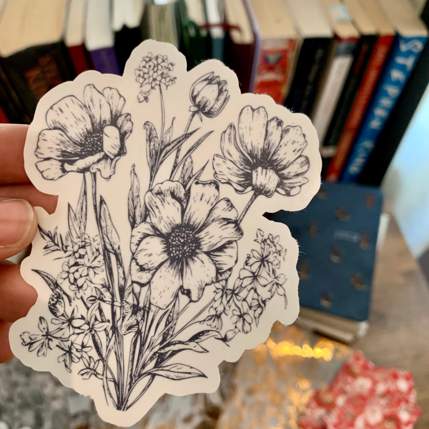 Minimal Hand drawn Floral Sketch Sticker Flake - Sophie