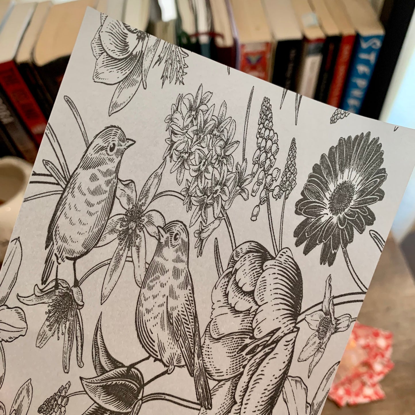 Copper Foiled Hand drawn Birds and Flowers - Vellum Planner Dashboard - Scrapbooking Paper - The Cure II