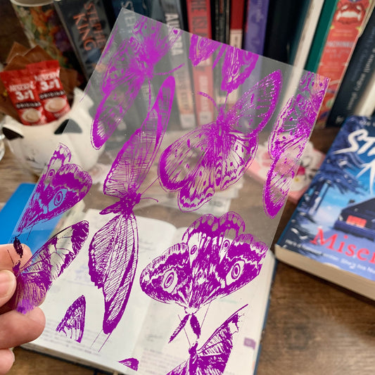 Purple Foiled Butterfly Vellum Planner Dashboard -Acetate dashboard - Twilight II