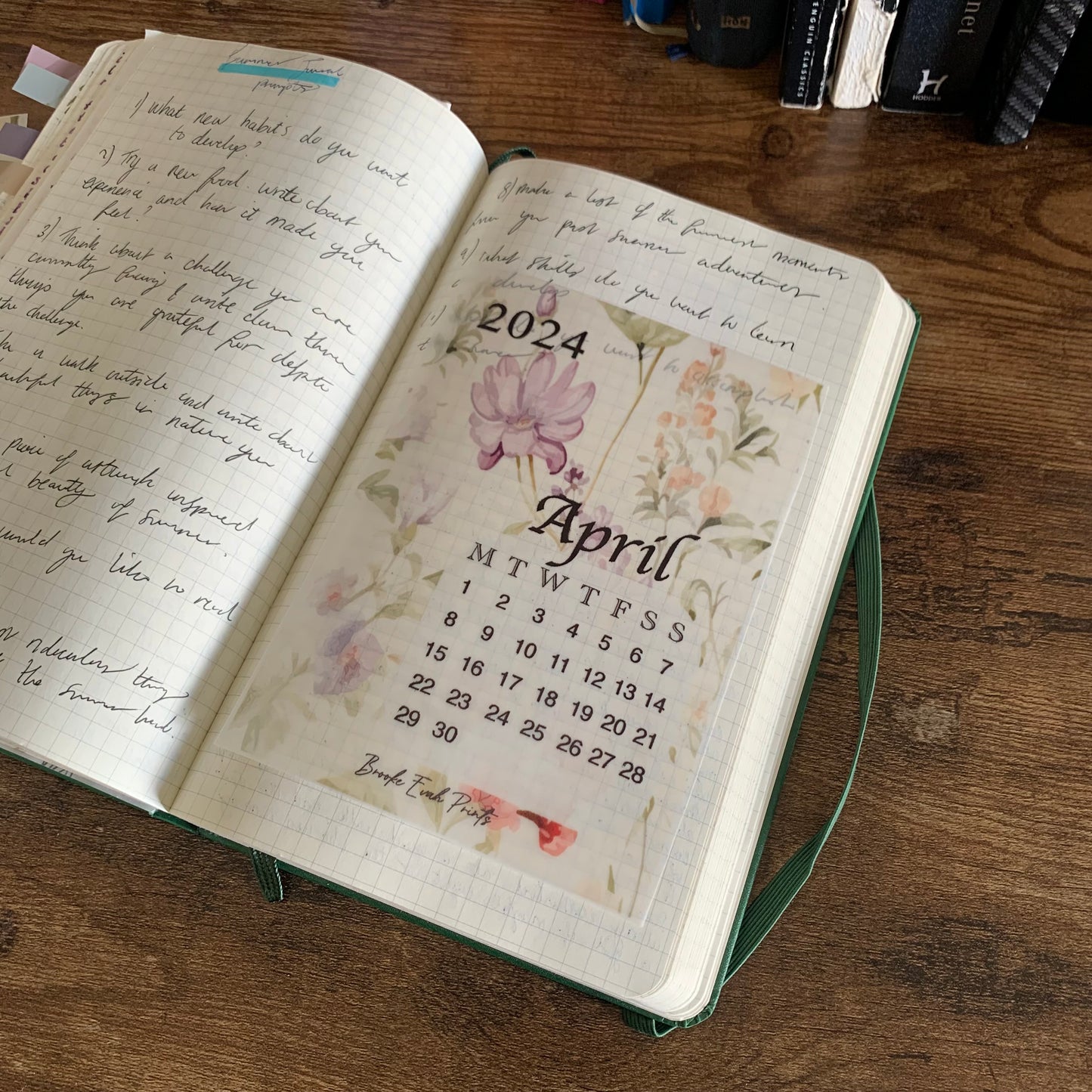 FREE download April 2024 Calendar Card - A6 SIZE