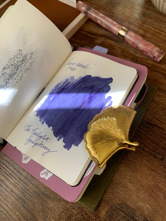 Vintage Ginkgo Metal Diary Clip And Page Holder