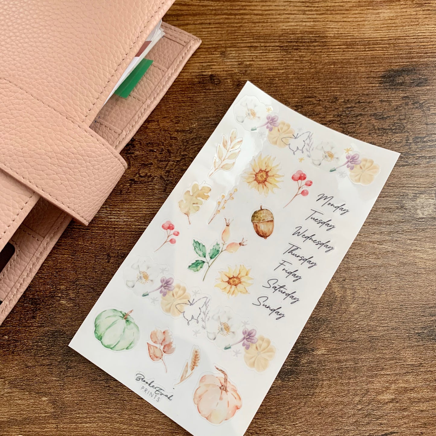 Fall Washi Strips Transparent watercolor Sticker Sheet - Washi Stickers - Fall Memories
