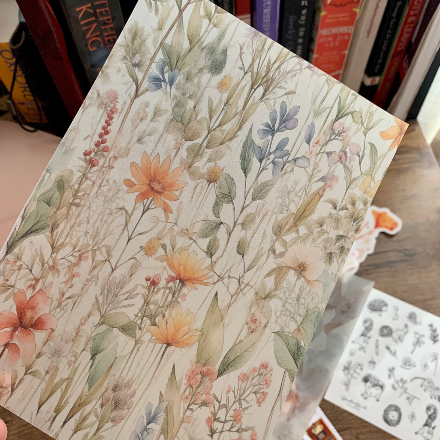 Vintage Brown Botanical Florals Vellum Planner Dashboard - Scrapbooking Paper - Chanel
