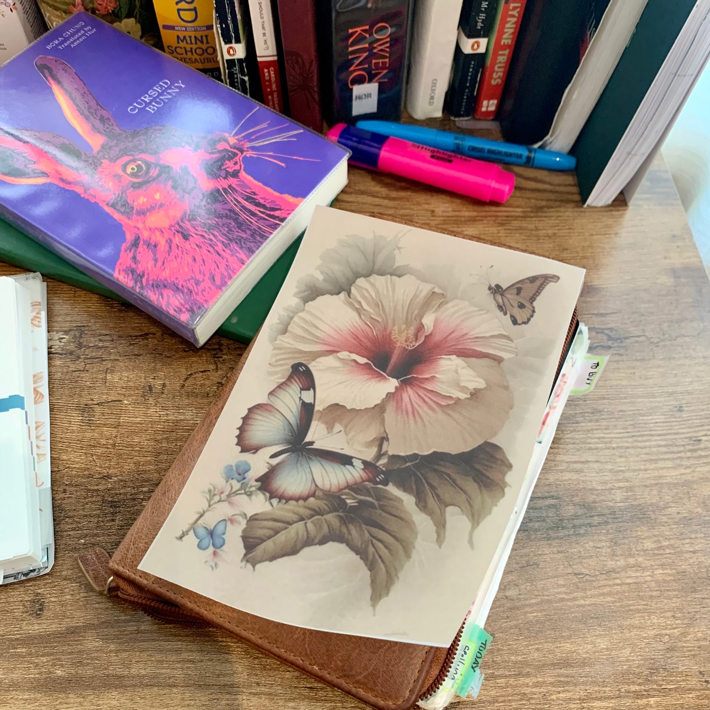 Butterfly and Hibiscus Flower Vellum Planner Dashboard - Nostalgia