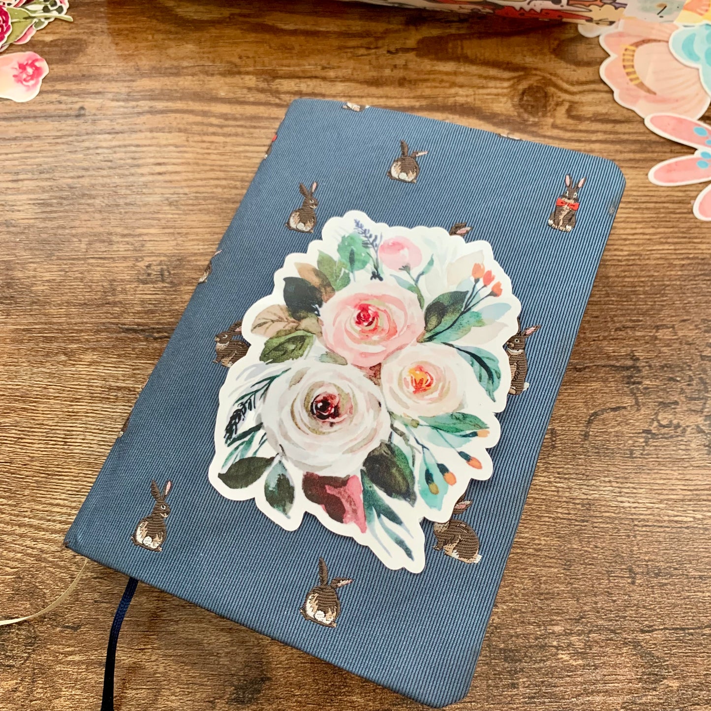 Floral Hand Drawn Water color Bouquet Sticker Flake - Olive
